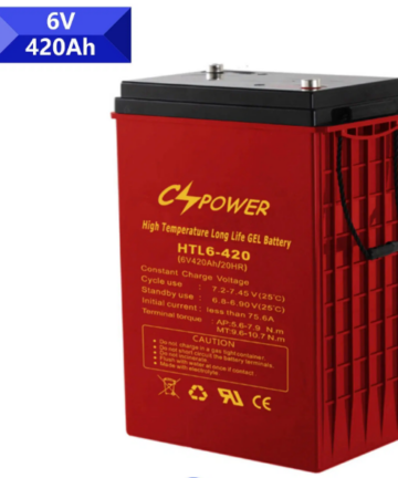 Découvrez la batterie au gel 6volt 420Ah de Sol-Air Tech, spécialiste en énergie renouvelable et vente de matériel électrique à Québec.